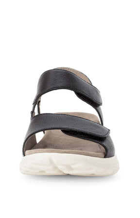 Rolling Soft Black Trekking Sandal by Gabor 