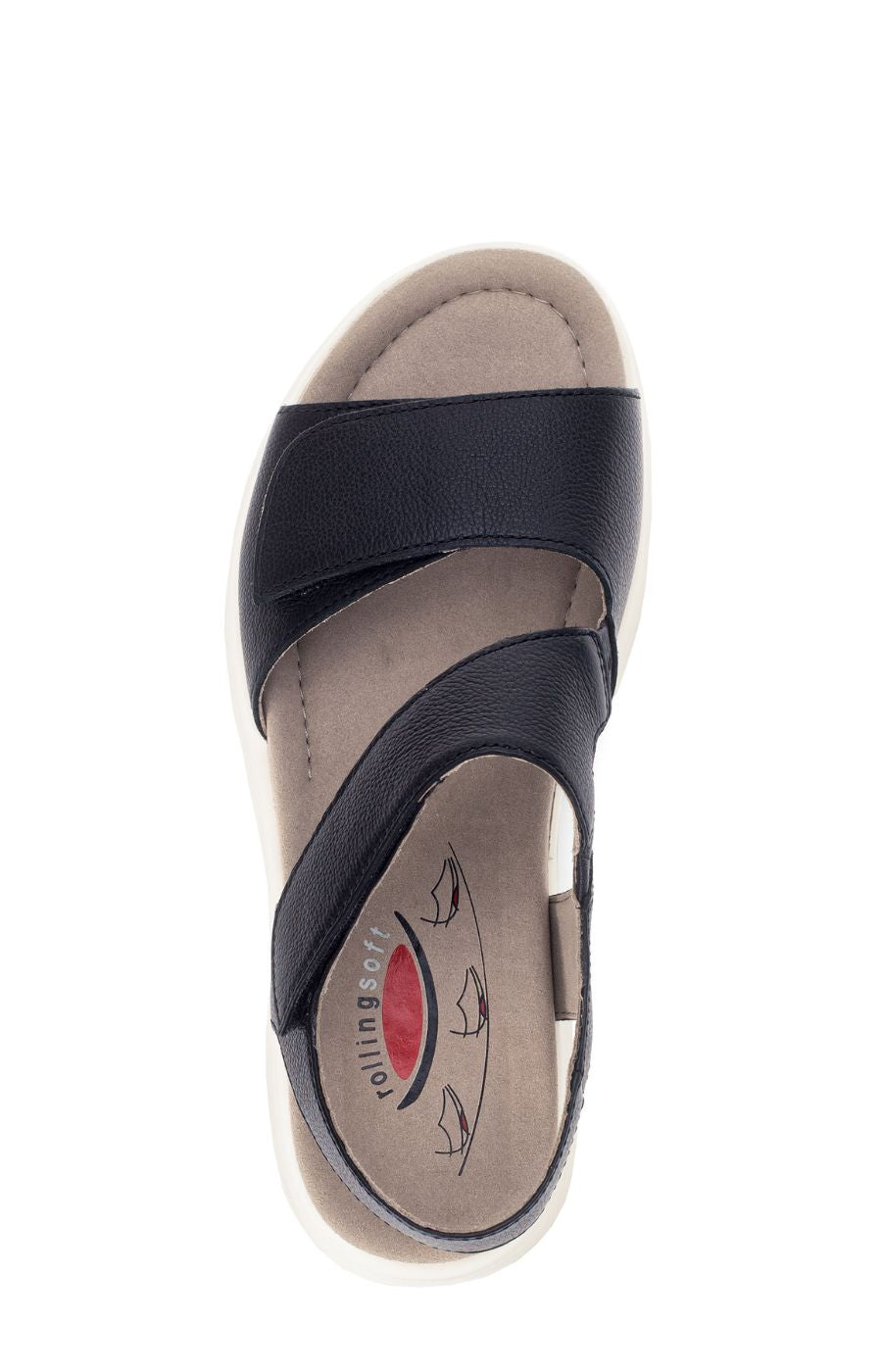 Rolling Soft Black Trekking Sandal by Gabor 