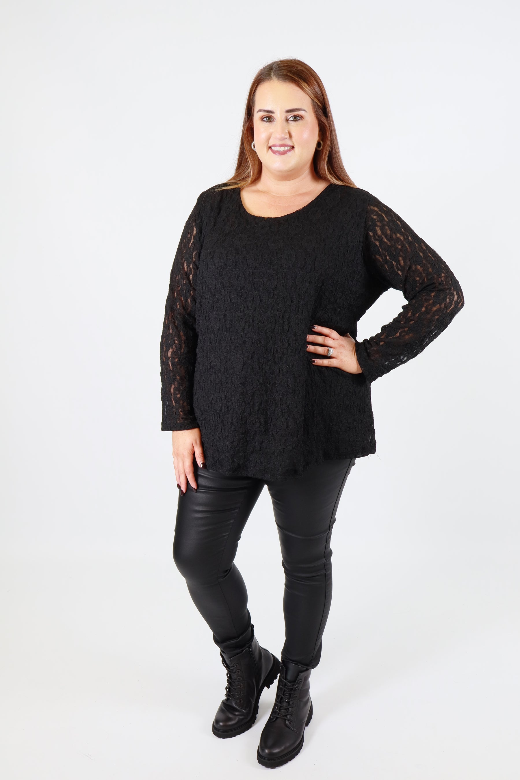 Roxy Lace Top in Black