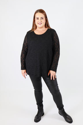 Roxy Lace Top in Black