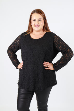 Roxy Lace Top in Black