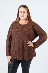 Roxy Lace Top in Brown