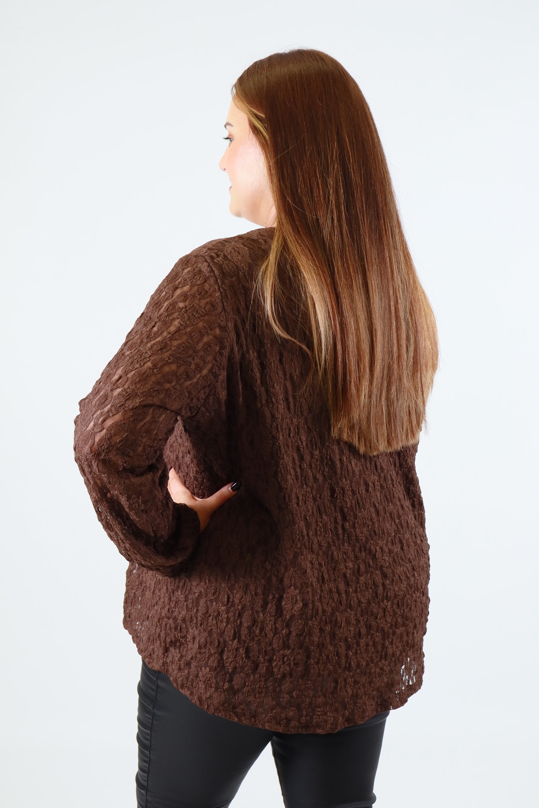 Roxy Lace Top in Brown