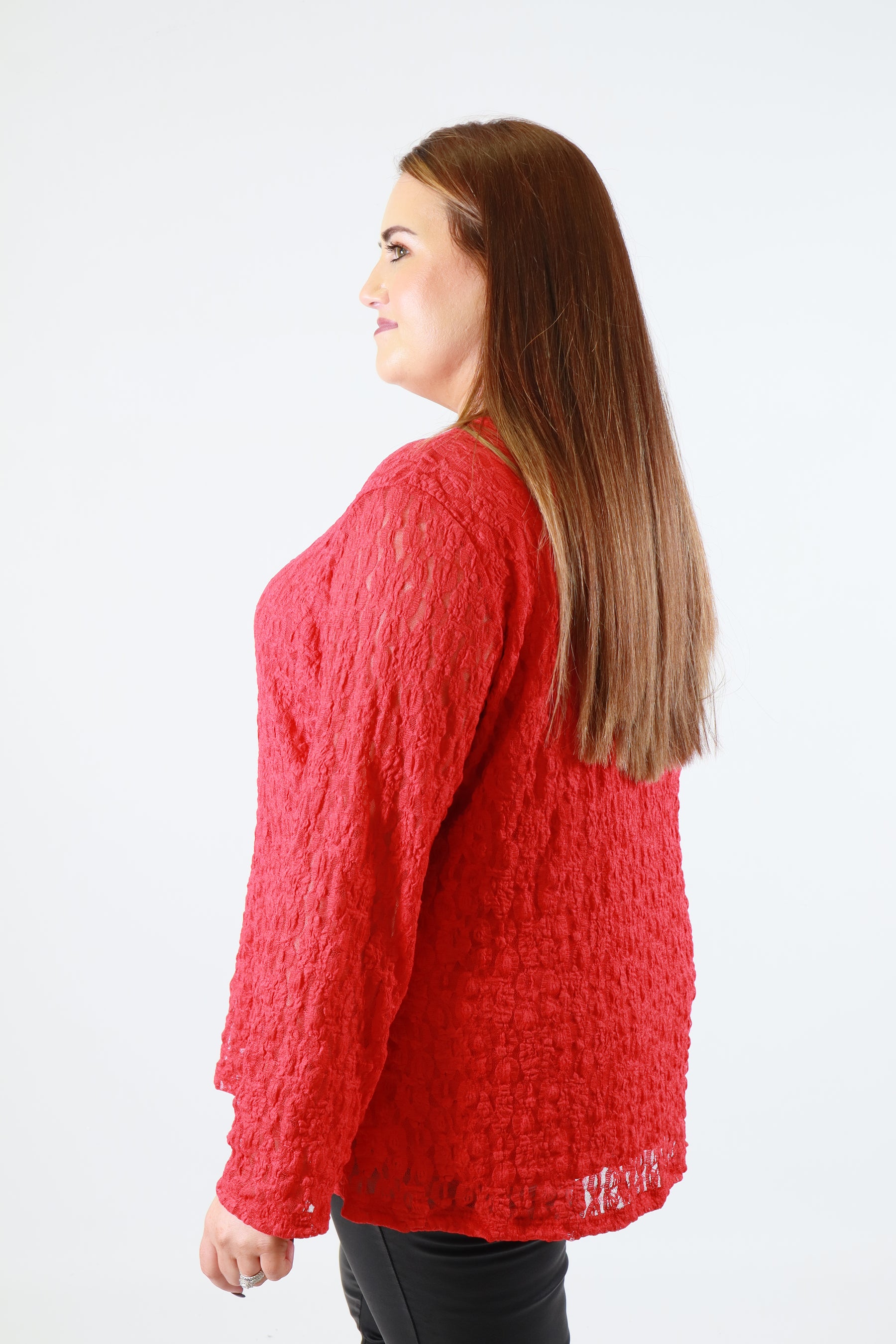 Roxy Lace Top in Red