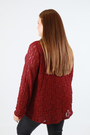 Roxy Lace Top in Wine