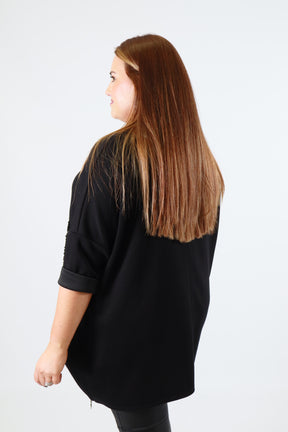 Sadie Sequin Sweater in Black
