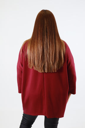 Sadie Sequin Sweater in Wine