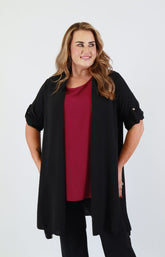 Sarah Longline Cardigan in Black 
