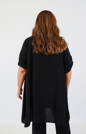 Sarah Longline Cardigan in Black 
