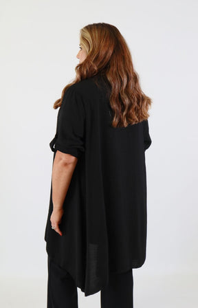 Sarah Longline Cardigan in Black 