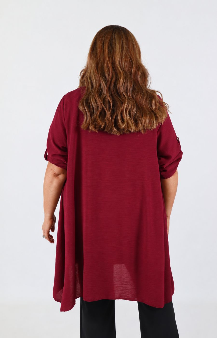 Sarah Longline Cardigan in Wine 