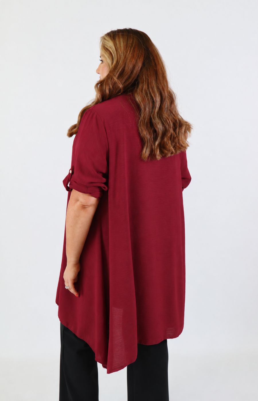 Sarah Longline Cardigan in Wine 