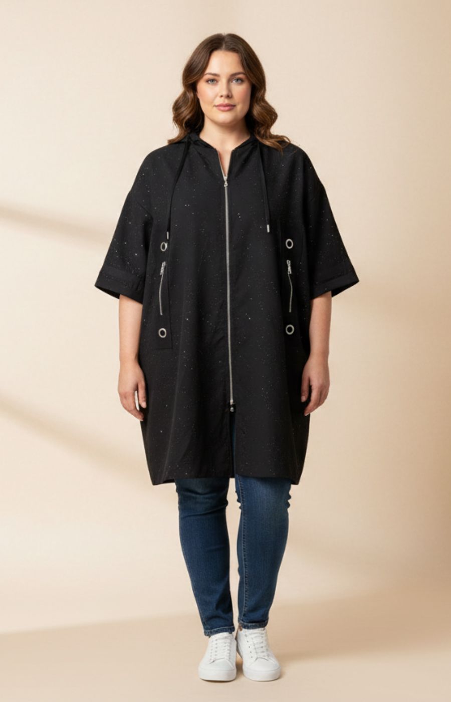 Shay Glitter Jacket in Black 