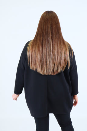 Shelby Sequin Sweater in Black