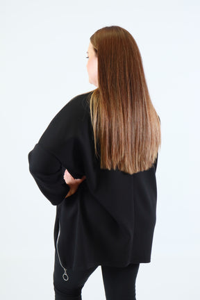 Shelby Sequin Sweater in Black