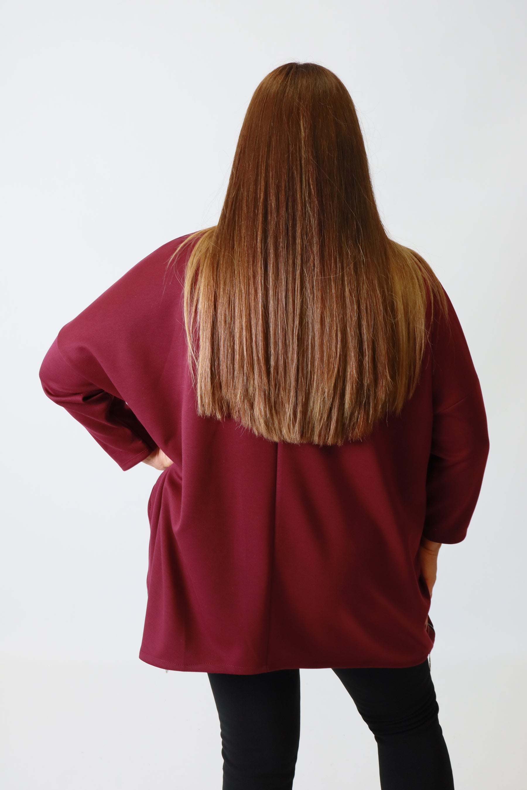 Shelby Sequin Sweater in Wine