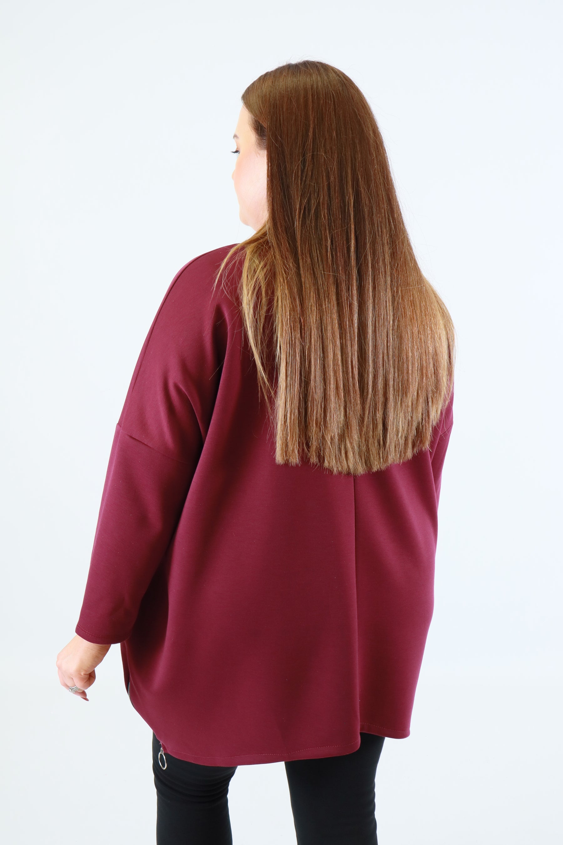 Shelby Sequin Sweater in Wine