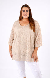 Sienna Lace Top in Beige 
