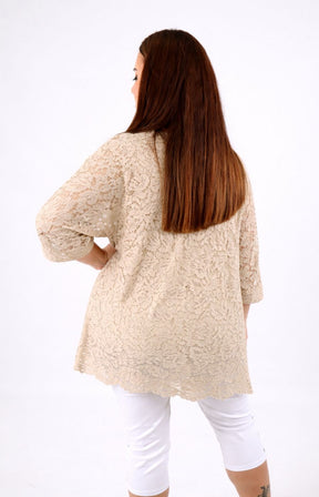 Sienna Lace Top in Beige 
