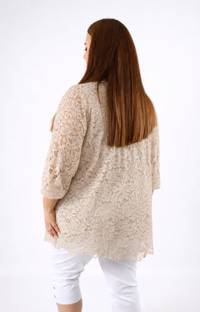 Sienna Lace Top in Beige