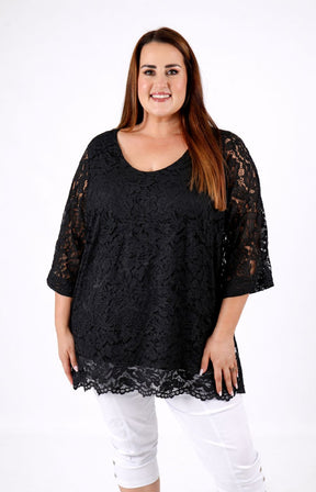 Sienna Lace Top in Black 
