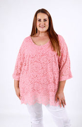 Sienna Lace Top in Pink 