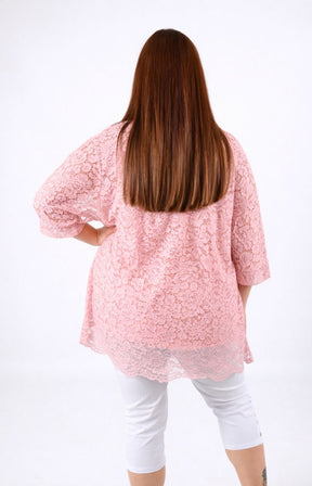 Sienna Lace Top in Pink 