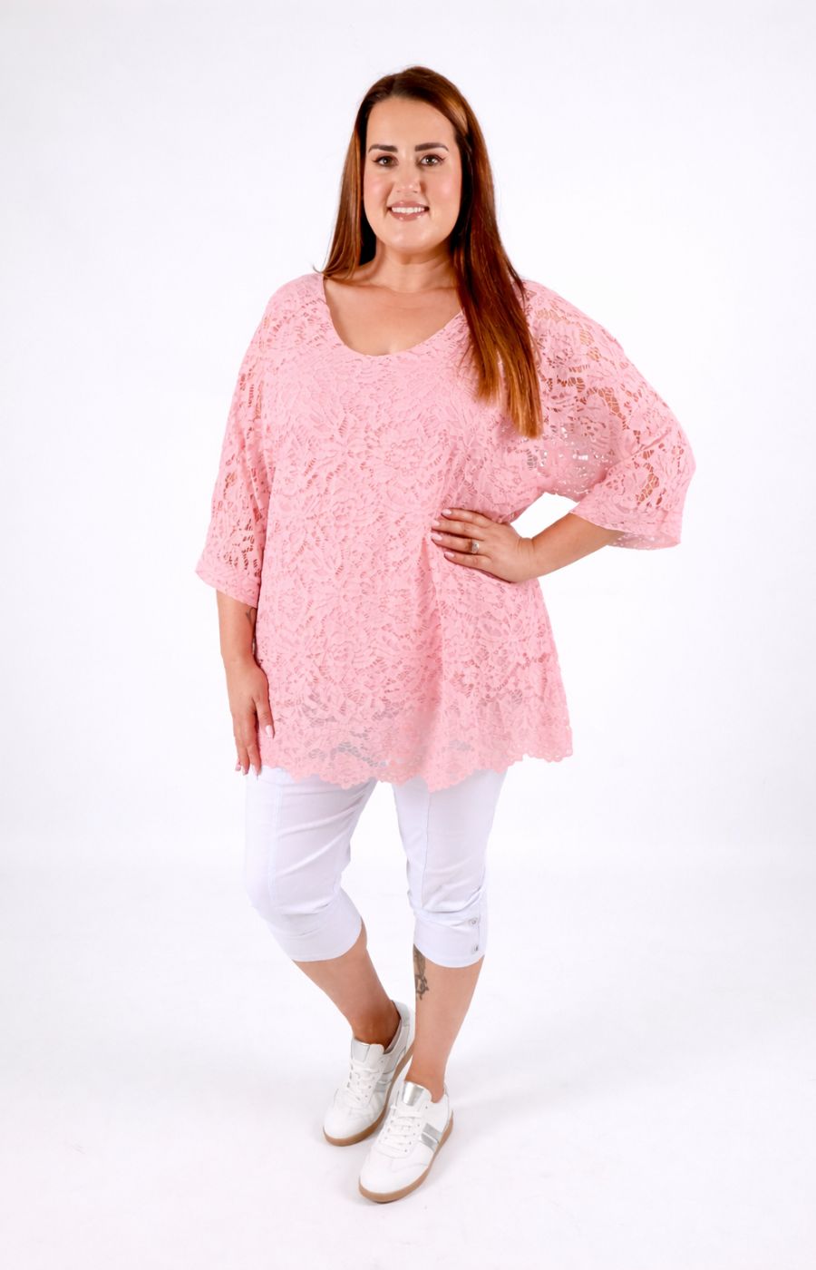 Sienna Lace Top in Pink 