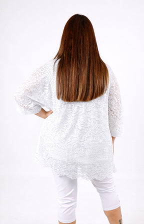 Sienna Lace Top in White 