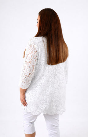 Sienna Lace Top in White 
