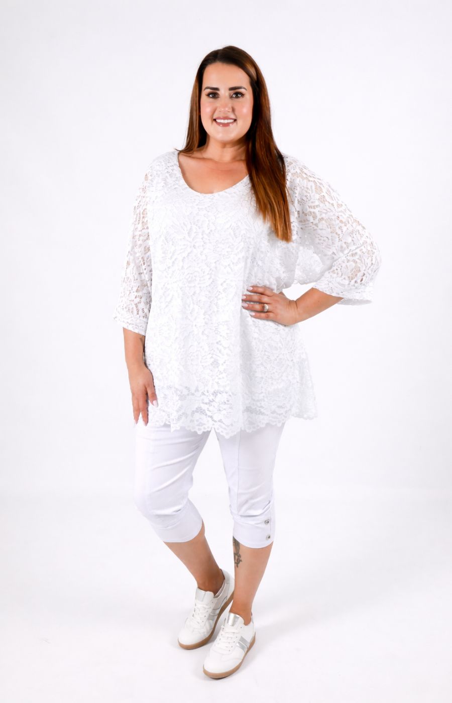 Sienna Lace Top in White 