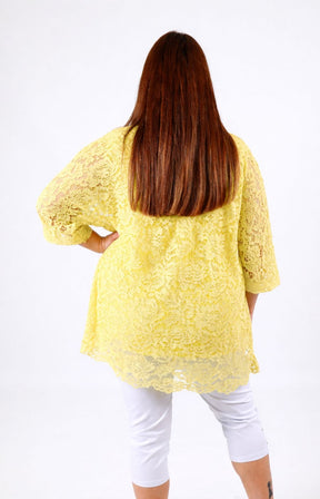Sienna Lace Top in Yellow 