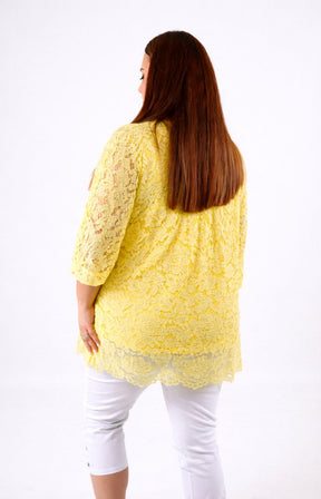 Sienna Lace Top in Yellow 
