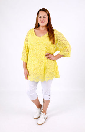 Sienna Lace Top in Yellow 