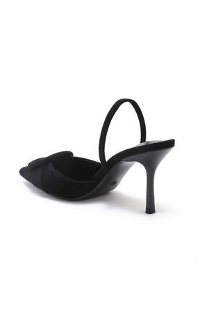 Sling Back Buckle Shoe in Black