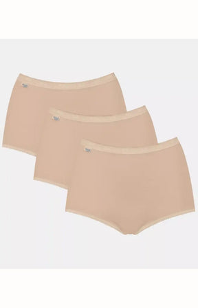 Sloggi Basic+ Maxi Underwear 3 Pack in Beige