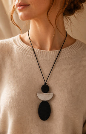Sophie Angel Necklace in Black 