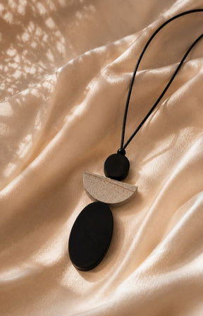 Sophie Angel Necklace in Black 