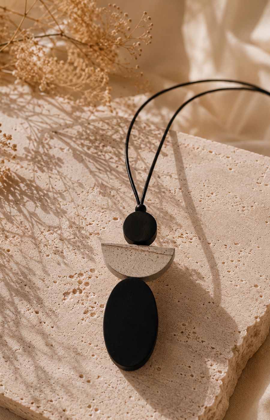 Sophie Angel Necklace in Black 