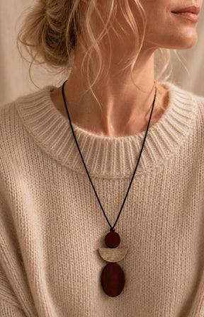 Sophie Angel Necklace in Brown 