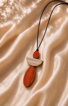 Sophie Angel Necklace in Orange 