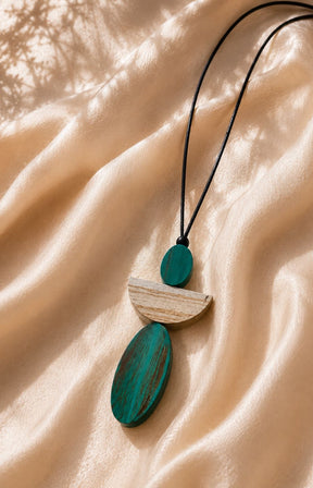 Sophie Angel Necklace in Teal 