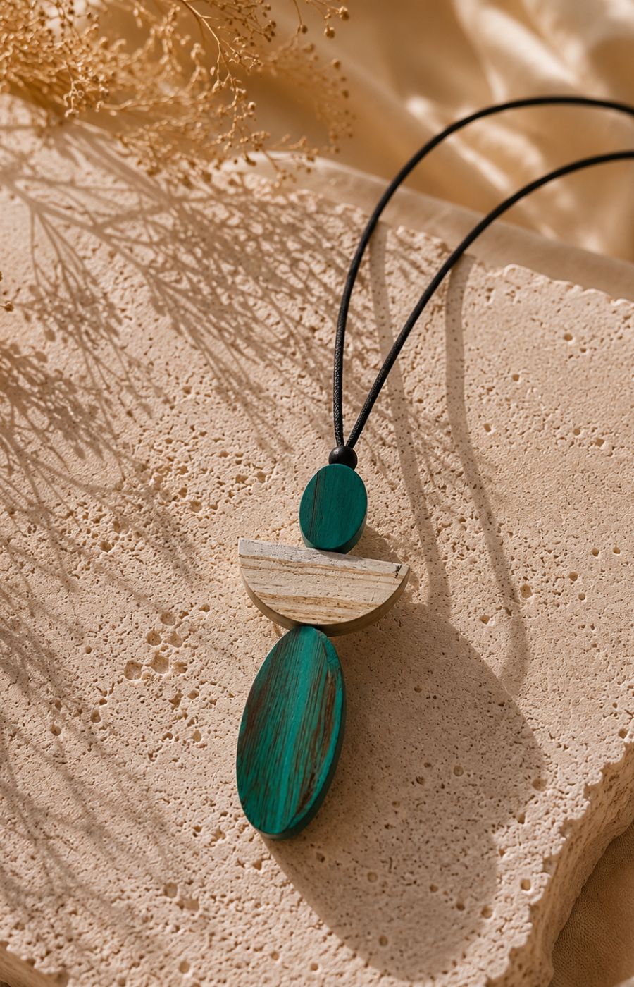 Sophie Angel Necklace in Teal 