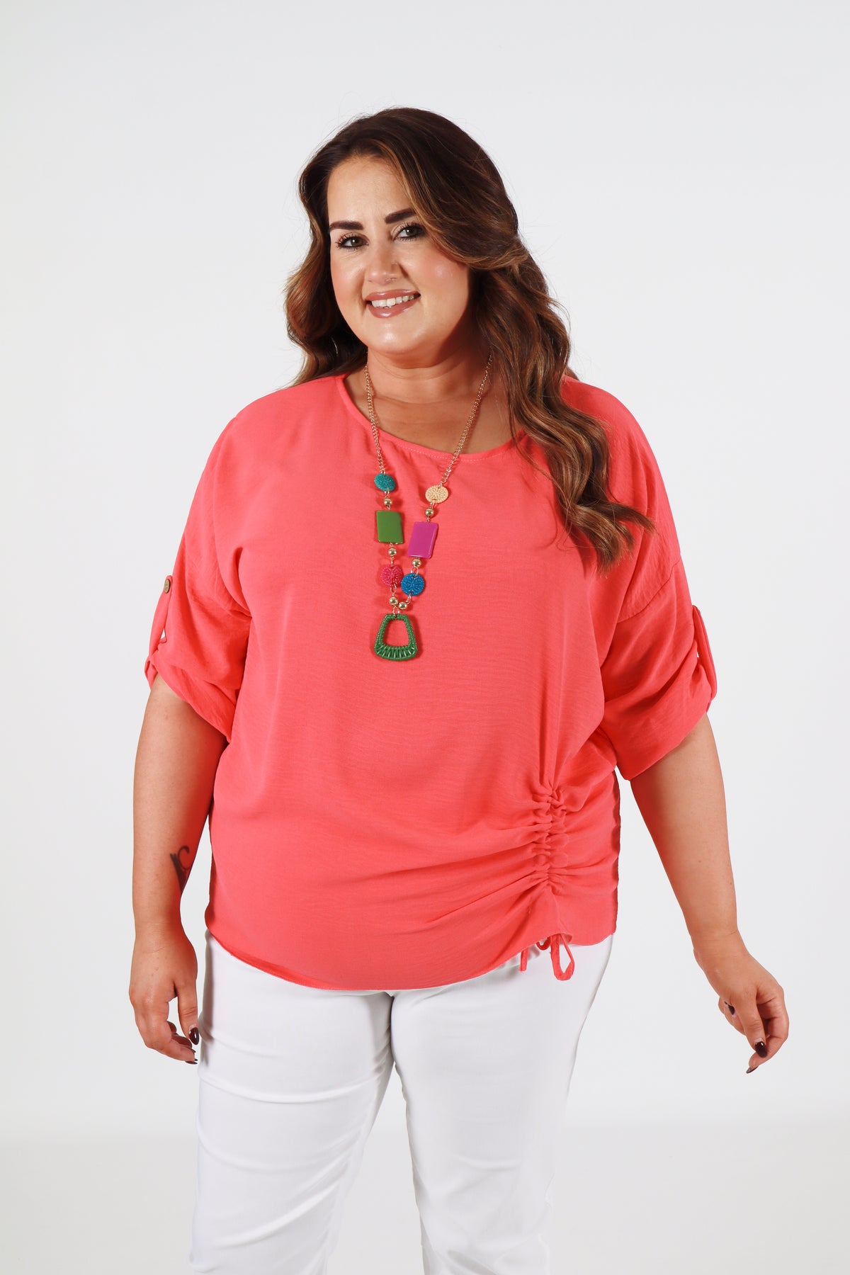 Stephanie Blouse in Coral