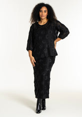 Studio Floral Applique Blouse in Black