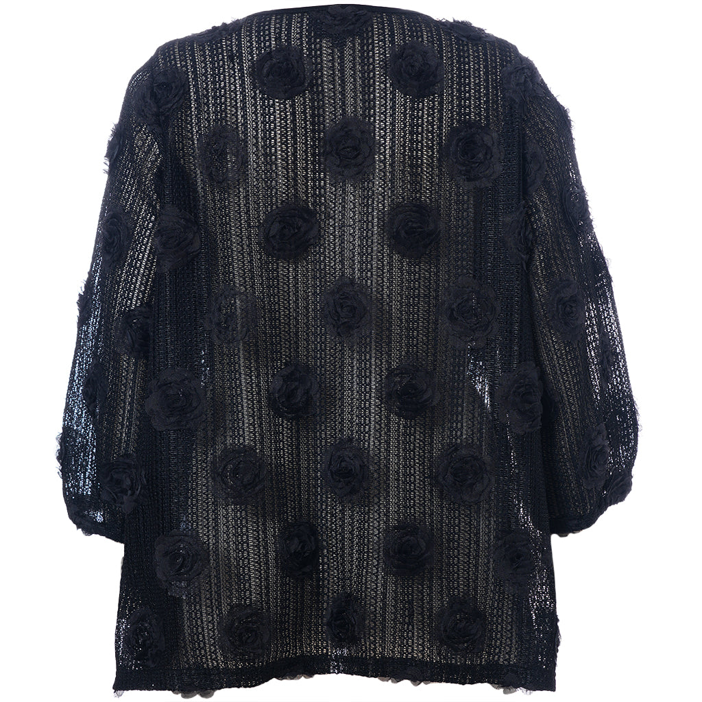 Studio Floral Applique Blouse in Black