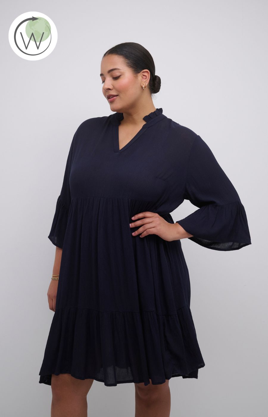 Kaffe Curve Ami Dress in Navy