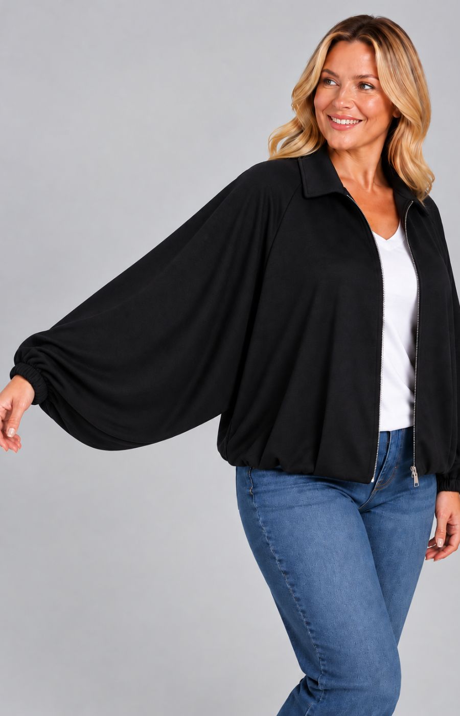 Suzi Bomber Jacket in Black  