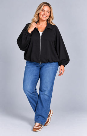 Suzi Bomber Jacket in Black  
