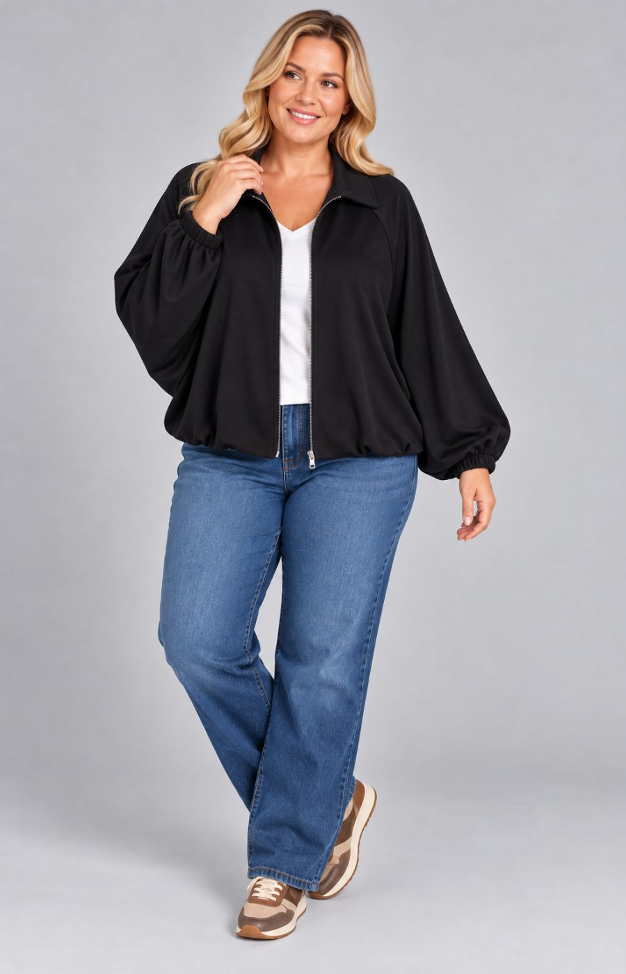 Suzi Bomber Jacket in Black 